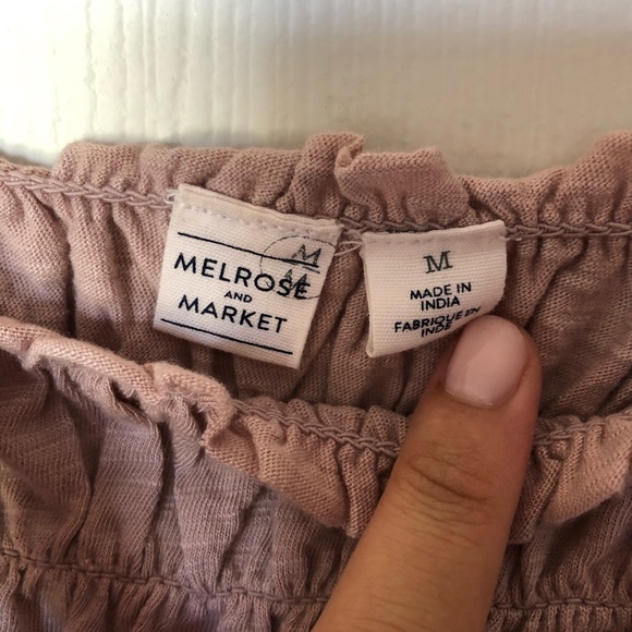 !LAST DAY!  Melrose & Market Smocked Peplum Tank Top | sz M - Picture 4 of 4